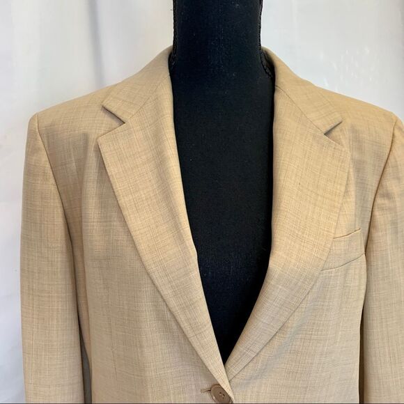 MAXMARA NWOT tan camel caramel brown 100% wool blazer Sz 14 - Picture 6 of 15